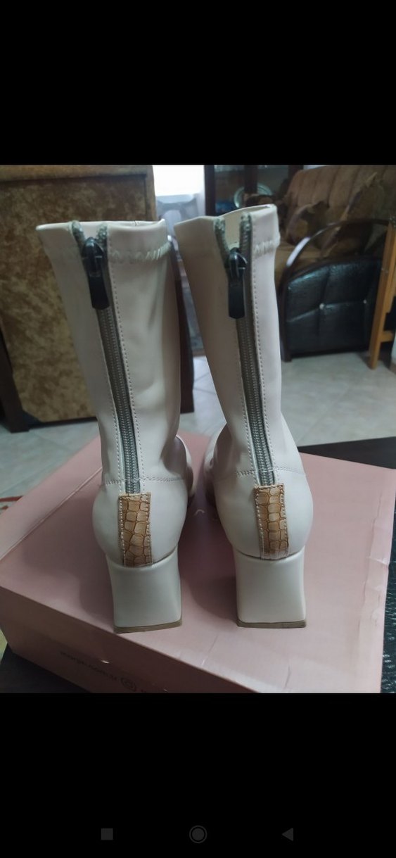 Bej  Topuklu Kadın Bot - Görsel 2