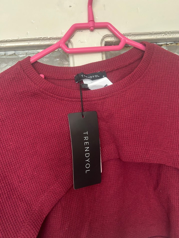 Bordo Kız Çocuk Straplez Crop ve Bolero Takım - Görsel 3