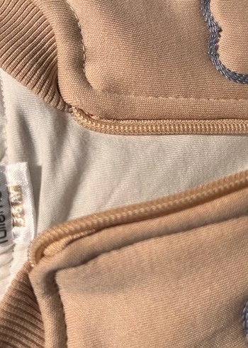 Unisex Çocuk nakışlı Kahverengi Yelek - Görsel 3