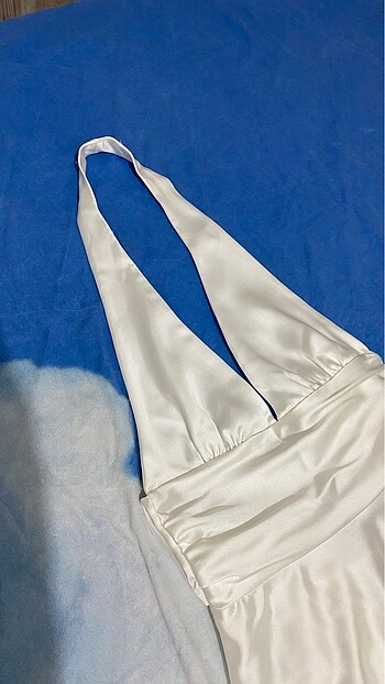 xs Beden beyaz Renk Zara Halter Yaka Saten Elbise