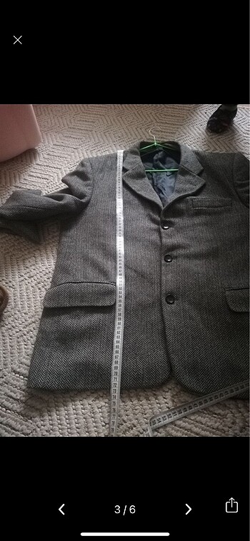 50 Beden Vintage yün blazer ceket
