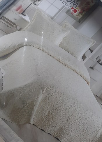 Gri Beyaz Baskılı  yatak örtüsü - Görsel 4