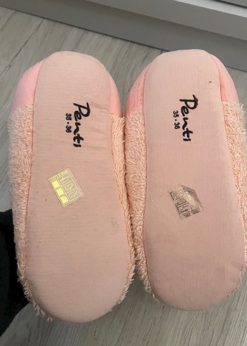 Kız Çocuk Pembe Peluş Ev Terliği - Görsel 2