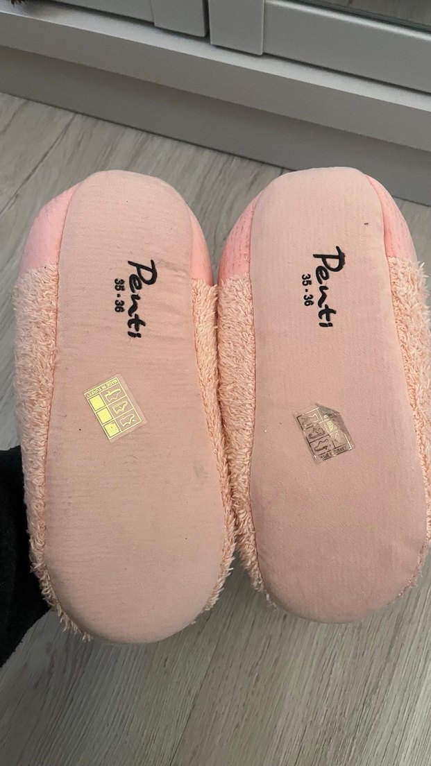 Kız Çocuk Pembe Peluş Ev Terliği - Görsel 2