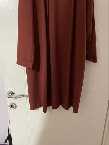 38 Beden bordo Renk Kemersiz abaya