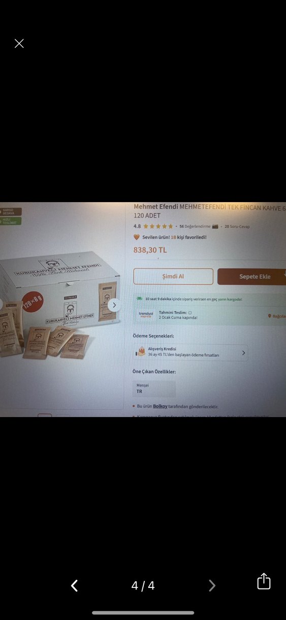 Kurukahveci Mehmet Efendi Türk Kahvesi 120x6 g - Görsel 4