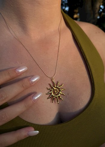Beden altın Renk Spiral gold kolye