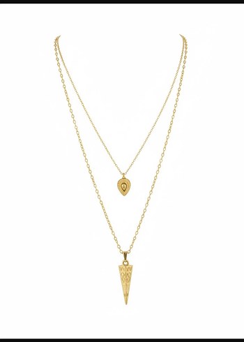 Gold kolye / kombin kolye - Görsel 2