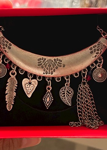 Diğer Etnik Desenli Bohem choker kolye