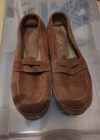 Kahverengi Süet Kadın Dolgu Topuklu Espadril - Görsel 5