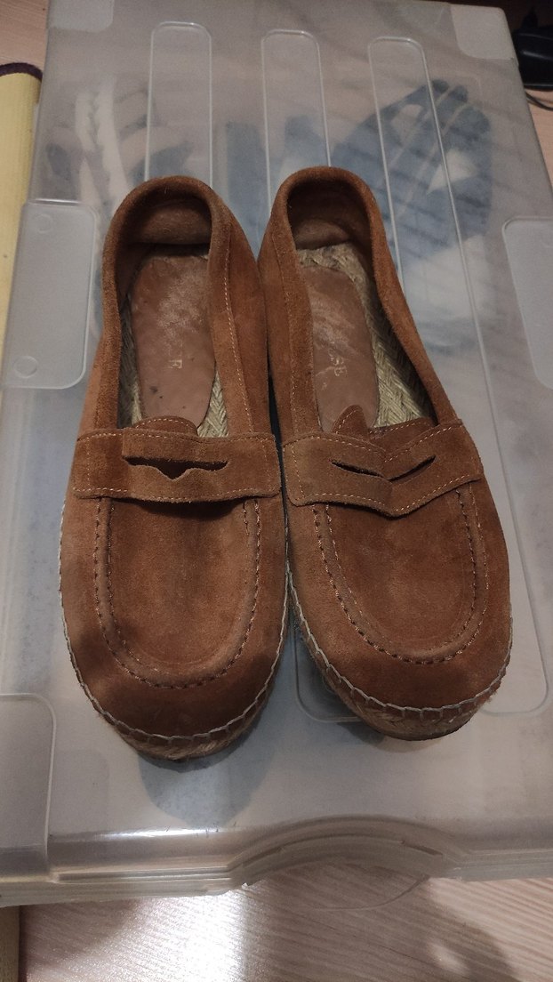 Kahverengi Süet Kadın Dolgu Topuklu Espadril - Görsel 5