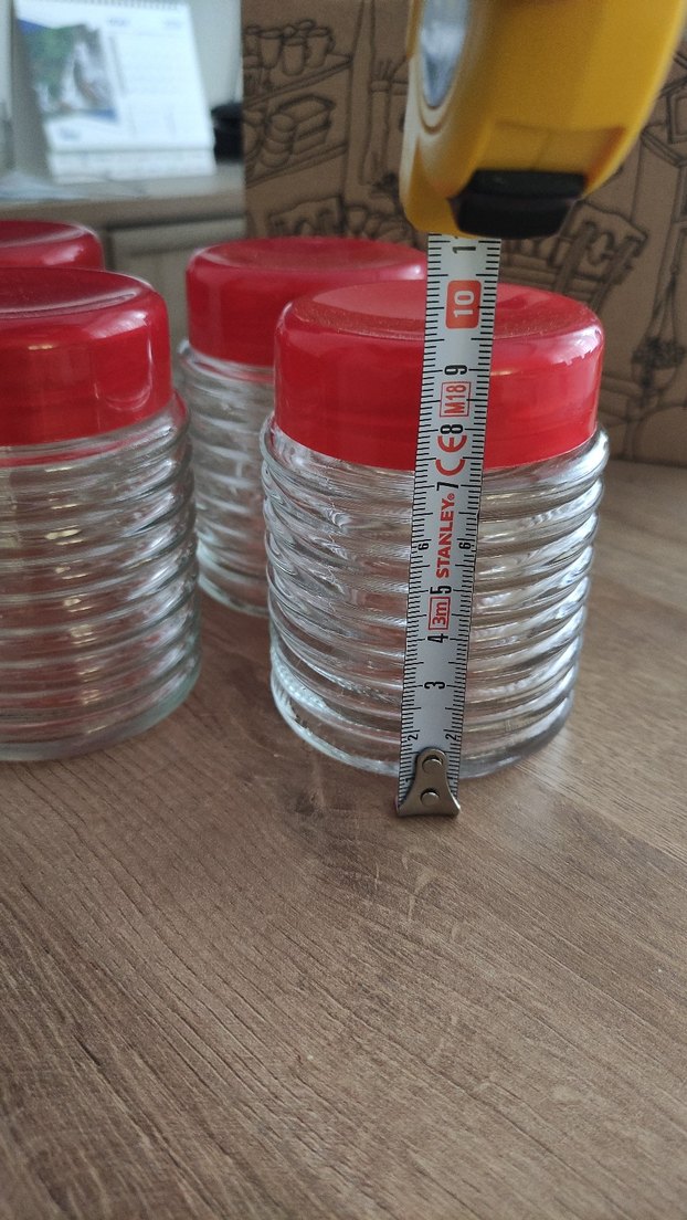 Kırmızı Kapaklı Renkli Cam Saklama Kavanozları - Görsel 2