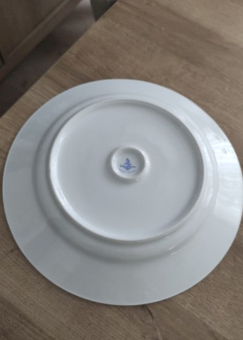 Beyaz Çiçek Desenli Porselen Tabak - Görsel 4