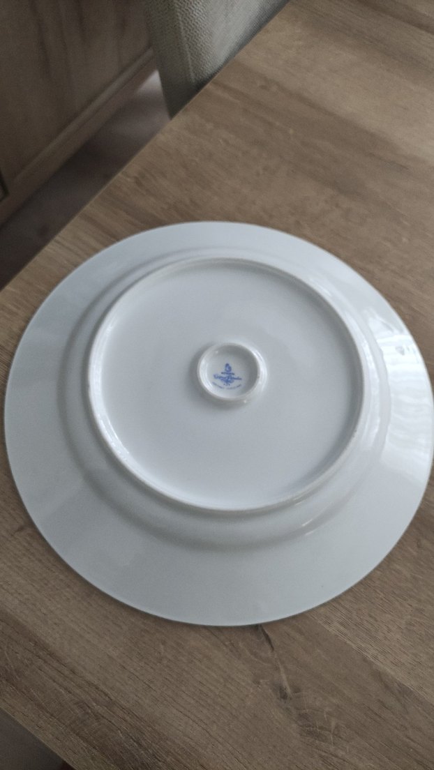 Beyaz Çiçek Desenli Porselen Tabak - Görsel 4