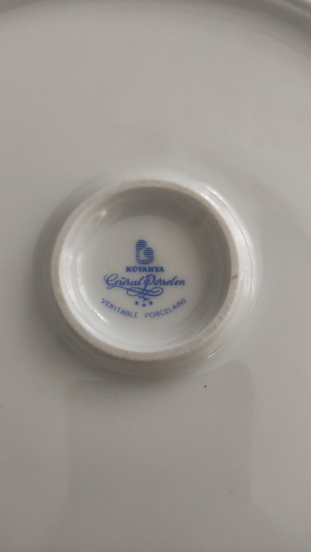 Beyaz Çiçek Desenli Porselen Tabak - Görsel 5