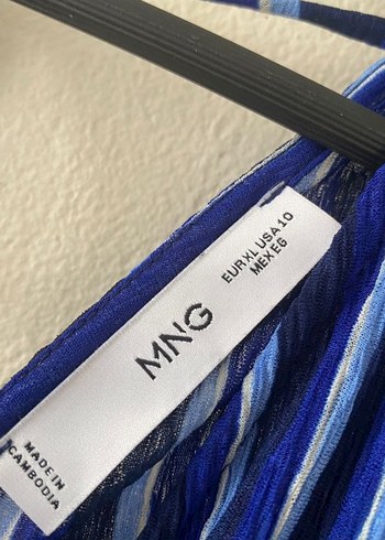 xl Beden mavi Renk XL Mango Uzun Elbise
