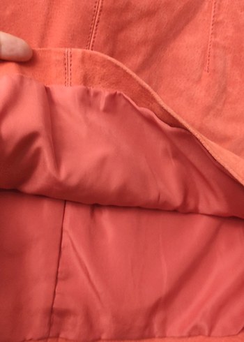 38 Beden turuncu Renk 38 beden H&M deri etek