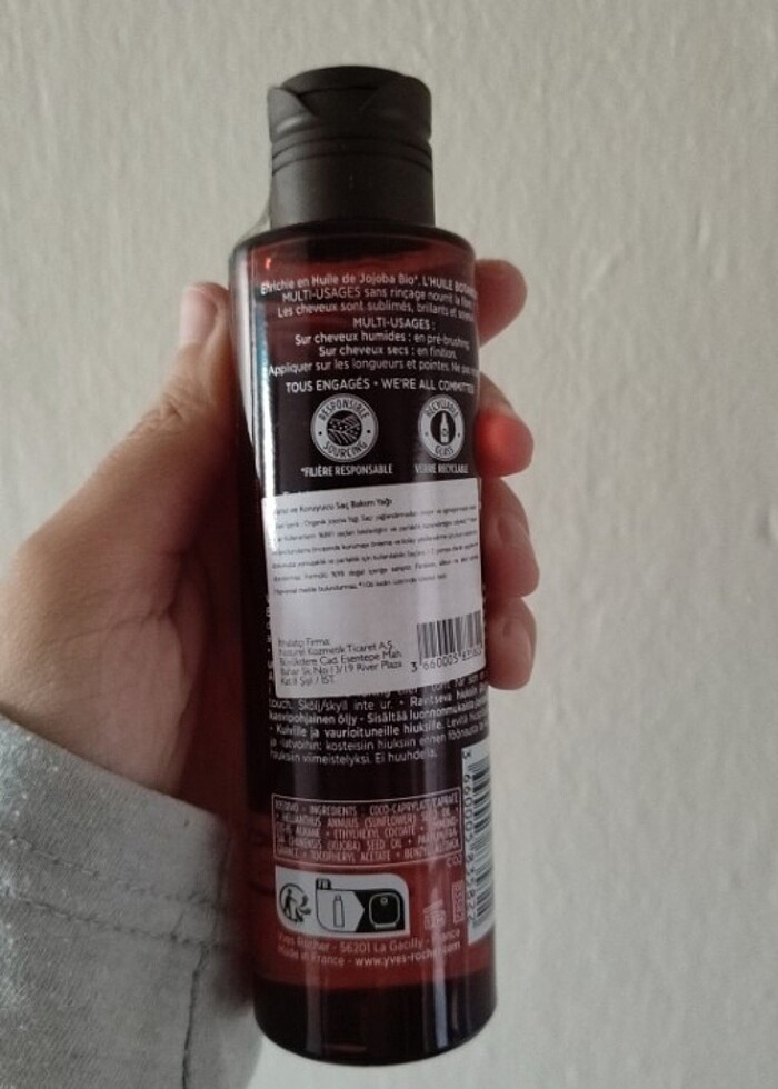 Onarıcı ve koruyucu saç bakım yağı Yves Rocher (jojoba yağı) - Görsel 2