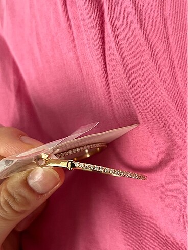 Gold halka küpe - Görsel 2