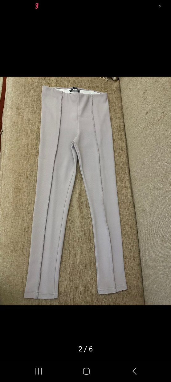 Bej Kadın Dar Kesim Midi Kumaş Pantolon - Görsel 2