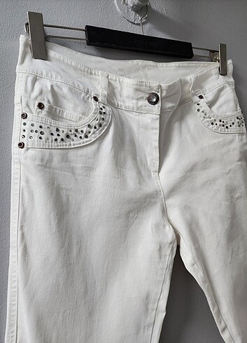 xl Beden beyaz Renk Beyaz kot pantalon 