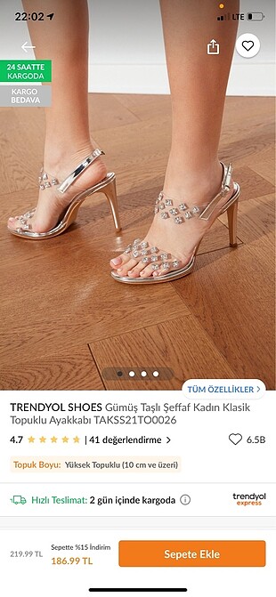 Trendyolmilla shoes şeffaf bantlı taşlı ince topuklu ayakkabı