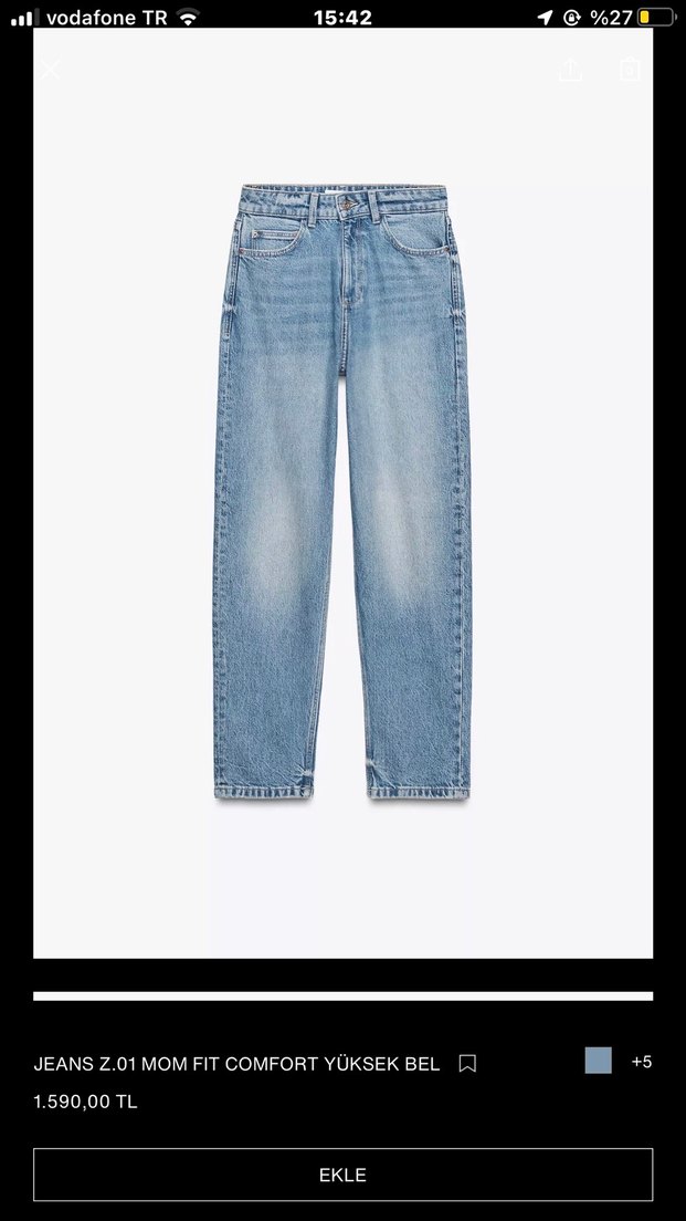 ORİJİNAL ZARA MOM FİT JEANS PANTOLON - Görsel 2
