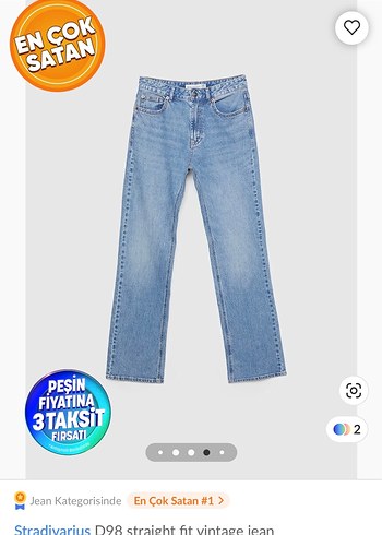 STRADİVARİUS D98 MODEL STRAİGHT FİT VİNTAGE JEANS PANTOLON - Görsel 5