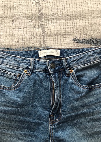 STRADİVARİUS D98 MODEL STRAİGHT FİT VİNTAGE JEANS PANTOLON - Görsel 7