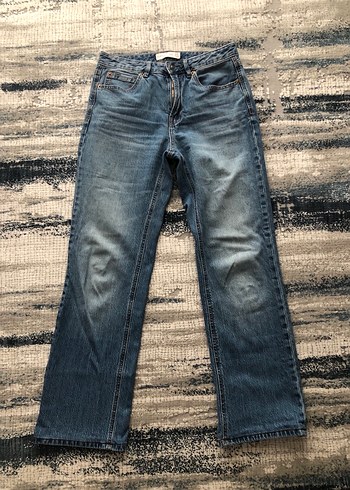 STRADİVARİUS D98 MODEL STRAİGHT FİT VİNTAGE JEANS PANTOLON - Görsel 6