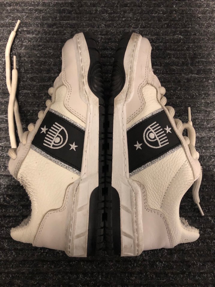 Chiara Ferragni Siyah-Beyaz Kadın Deri Sneaker Spor Ayakkabı - Görsel 3