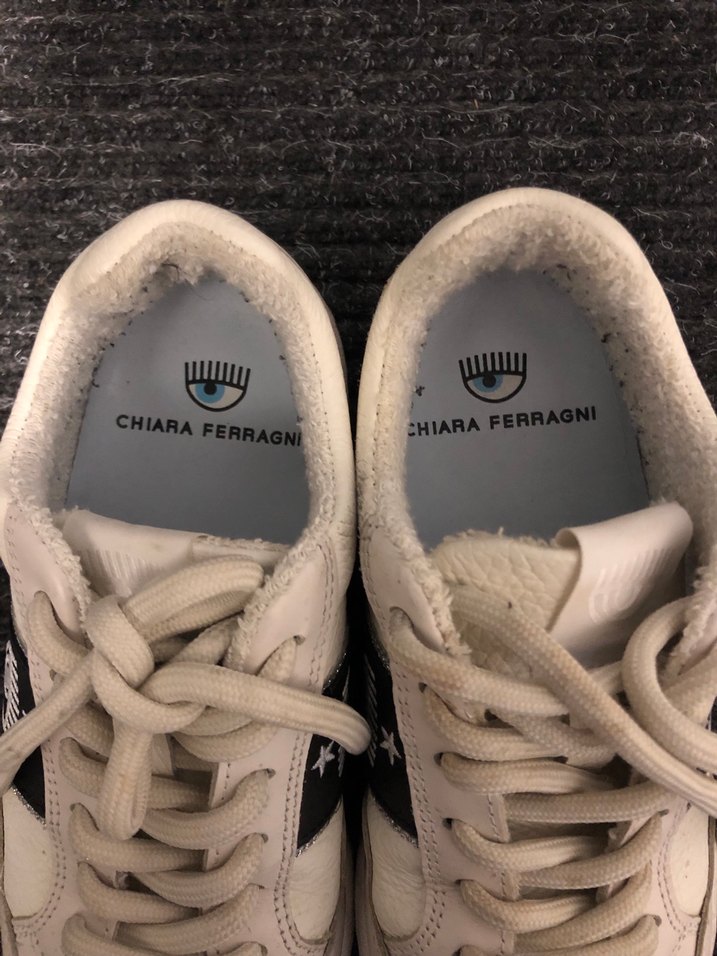 Chiara Ferragni Siyah-Beyaz Kadın Deri Sneaker Spor Ayakkabı - Görsel 5