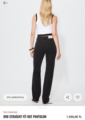 STRADİVARİUS D98 MODEL STRAİGHT FİT VİNTAGE JEAN KOT PANTOLON - Görsel 2