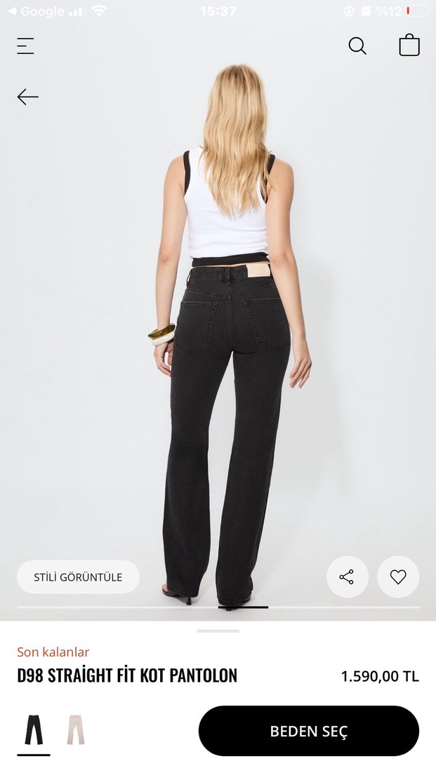 STRADİVARİUS D98 MODEL STRAİGHT FİT VİNTAGE JEAN KOT PANTOLON - Görsel 2