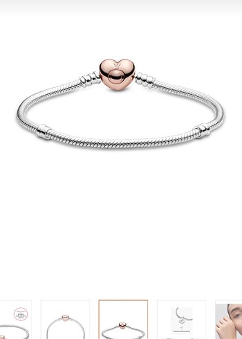 ORİJİNAL PANDORA Moments kalp klipsli 925 ayar gümüş bileklik - Görsel 3