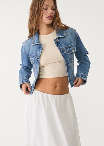 STRADIVARIUS CROPPED DENİM KOT CEKET - Görsel 5