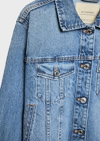 STRADIVARIUS CROPPED DENİM KOT CEKET - Görsel 3