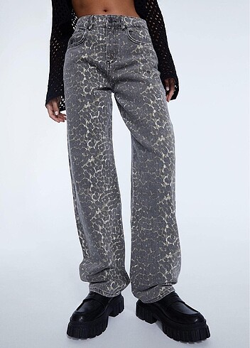 Stradivarius STRADİVARİUS LEOPAR JEAN PANTOLON
