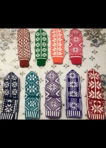 Çok Renkli Geleneksel Örgü namaz çorapları - Görsel 2