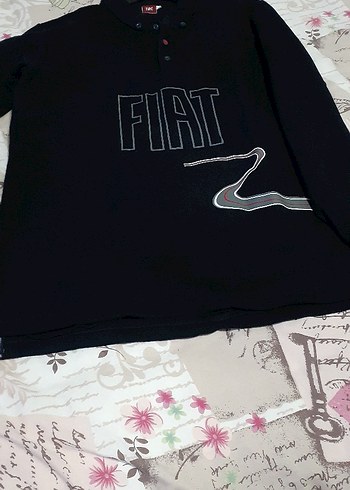 Erkek Siyah Uzun Kollu FIAT Baskılı Sweatshirt - Görsel 5