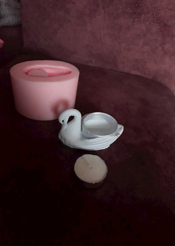 Beyaz Kuğu Şeklinde silikon mumluk kalıbı - Görsel 4