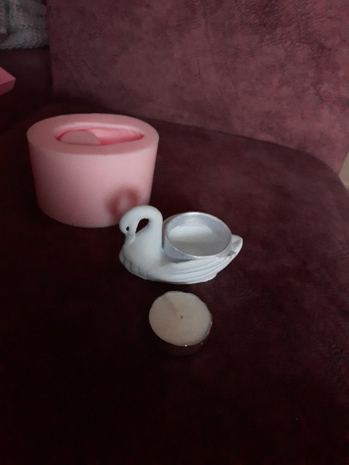 Beyaz Kuğu Şeklinde silikon mumluk kalıbı - Görsel 4