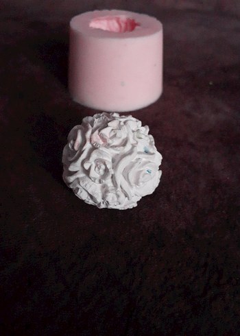 Pembe Gül Desenli Mum Kalıbı - Görsel 4