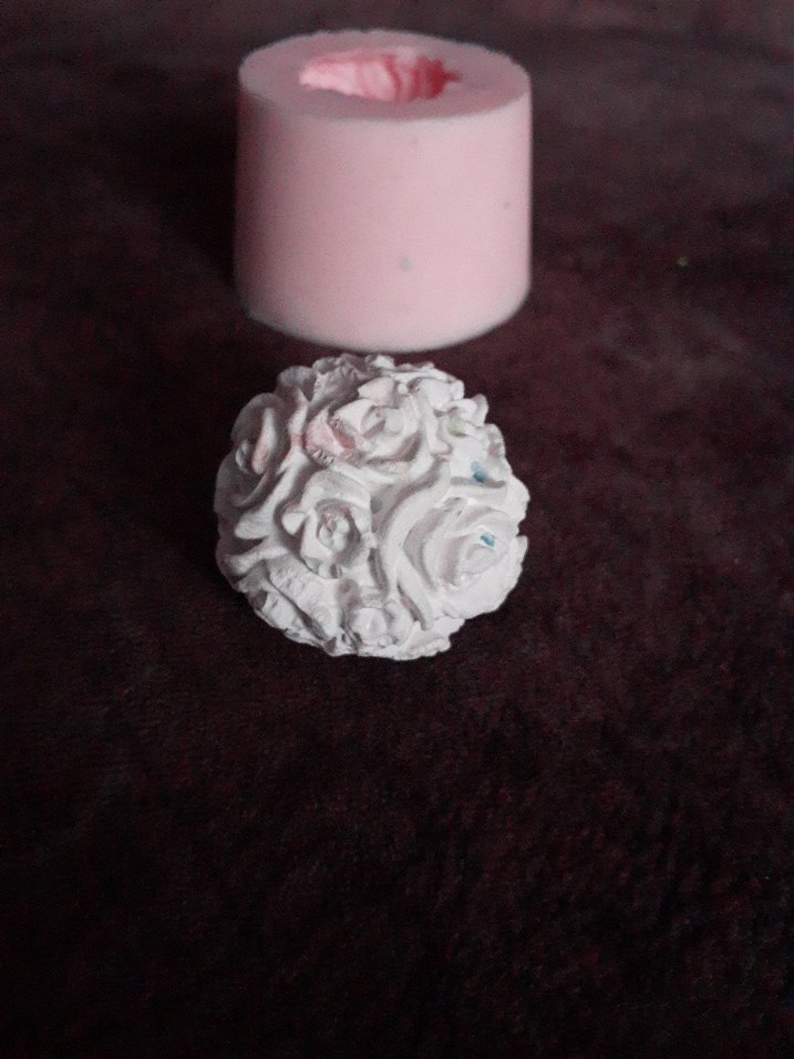 Pembe Gül Desenli Mum Kalıbı - Görsel 4