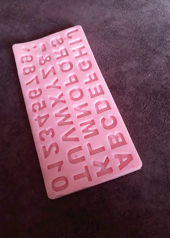 Pembe Alfabe ve Rakam Silikon Kalıp - Görsel 2