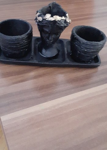 Beden Siyah Figürlü Dekoratif Saksılık