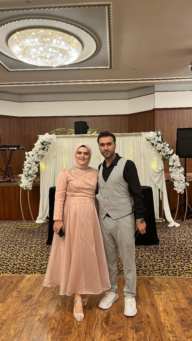 Pembe Uzun Kollu Drapeli Kadın Abiye - Görsel 2