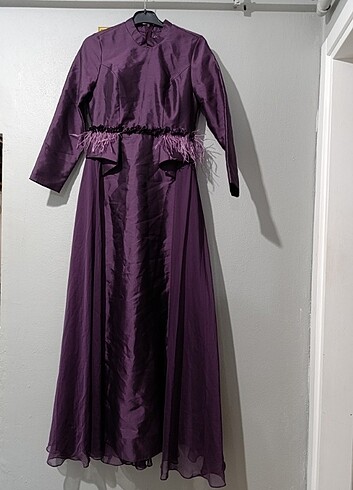 Tafta abiye arkası tül detayli - Görsel 4