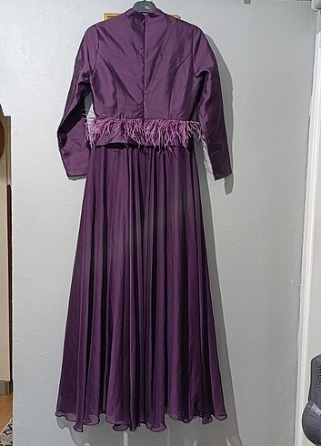 Tafta abiye arkası tül detayli - Görsel 5