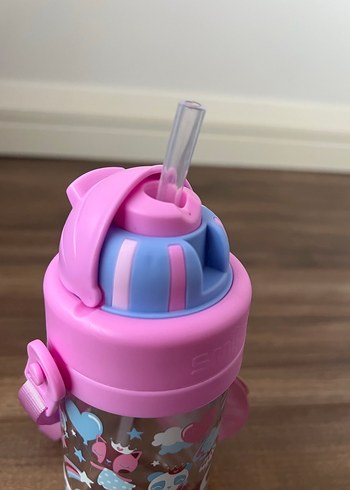 Çocuklar için Pembe Pastel Su Matarası - Görsel 6